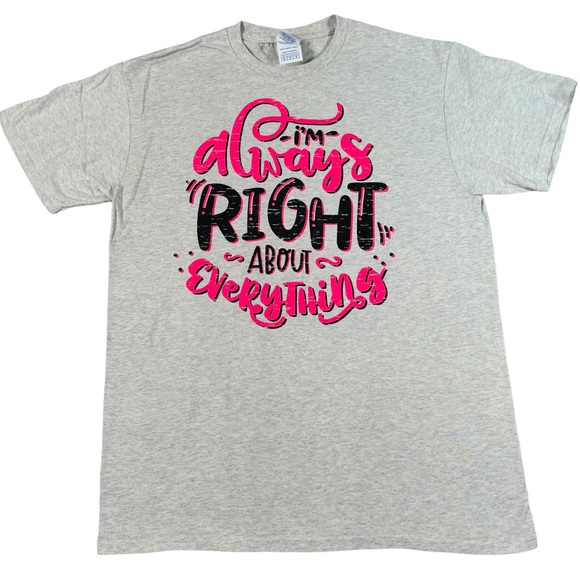 Delta Pro Weight size medium grey shirt pink & black funny quote short sleeve - Picture 1 of 6